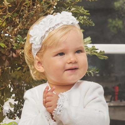 Picture of Abel & Lula Girls Organza Flower Soft Headband - White