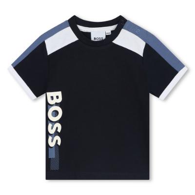 Picture of BOSS Toddler Boys Colourblock T-shirt - Navy
