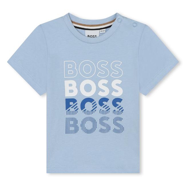 Picture of BOSS Toddler Boys Repeat Logo T-shirt - Pale Blue