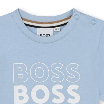 Picture of BOSS Toddler Boys Repeat Logo T-shirt - Pale Blue