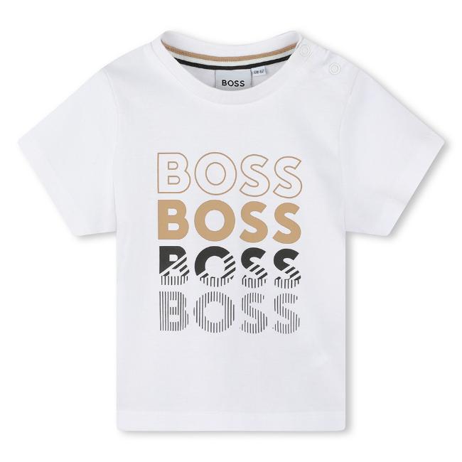 Picture of BOSS Toddler Boys Repeat Logo T-shirt - White