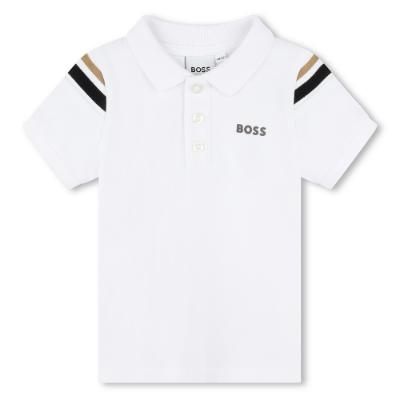 Picture of BOSS Toddler Boys Polo Shirt - White Beige