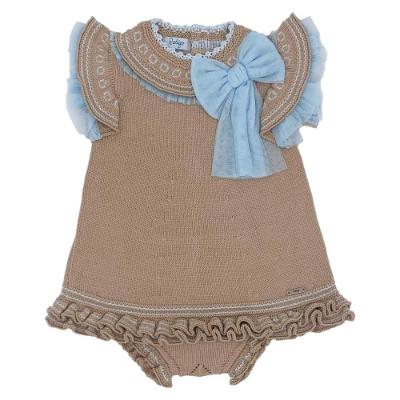 Picture of Rahigo Girls Summer Knit A Line Dress & Pants Set X 2 - Beige Blue