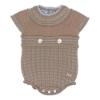 Picture of Rahigo Boys Summer Knit Short Sleeve Romper - Beige Blue