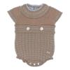 Picture of Rahigo Boys Summer Knit Short Sleeve Romper - Beige Blue