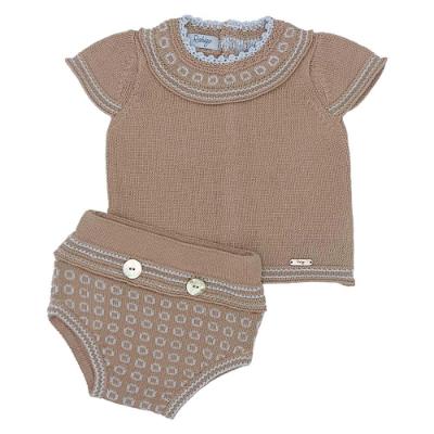 Picture of Rahigo Boys Summer Knit Jampants & Jumper Set X 2 - Beige Blue