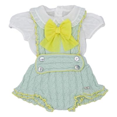 Picture of Rahigo Girls Summer Knit Romper & Blouse Set X 2 - Mint Green Yellow