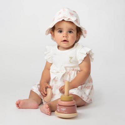 Picture of Caramelo Kids Baby Girls Ribbed Summer Garden Dress - Ivory
