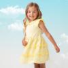 Picture of Caramelo Kids Girls Tiered Frill Dress With Bow - Lemon