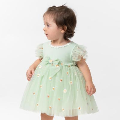 Picture of Caramelo Kids Girls Gold Daisy Tulle Dress & Jampant Set - Mint Green
