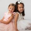 Picture of Caramelo Kids Girls Ribbed Tulle Dress With Hairband - Ivory