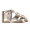 Picture of Borboleta Dina Double Fixed Bow Leather Sandal - Gold Metallic