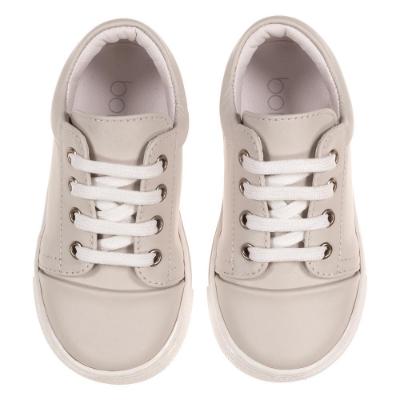 Picture of Borboleta Santiago Lace Up Leather Trainer - Beige