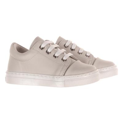 Picture of Borboleta Santiago Lace Up Leather Trainer - Beige