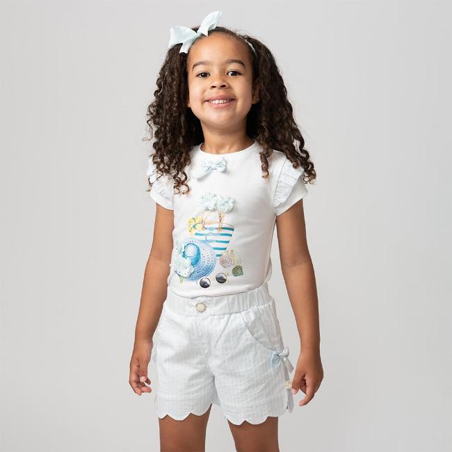 Picture of Caramelo Kids Girls Holiday Essentials Short Set - Sky Blue