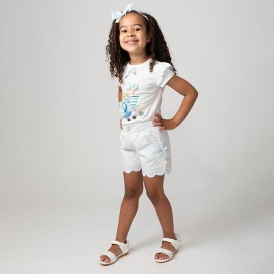 Picture of Caramelo Kids Girls Holiday Essentials Short Set - Sky Blue