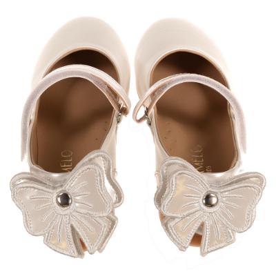 Picture of Caramelo Kids Girls Double Bow Ballerina Shoe - Ivory Pearl