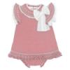 Picture of Rahigo Girls Summer Knit A Line Dress & Pants Set X 2 - Dusky Pink White