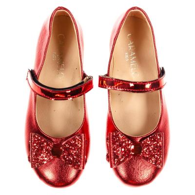 Picture of Caramelo Kids Girls Sparkle Bow Ballerina Shoe - Red