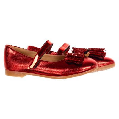 Picture of Caramelo Kids Girls Sparkle Bow Ballerina Shoe - Red