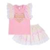 Picture of A Dee Leanne Chic Chevron Print Skirt Set - Pink Fairy
