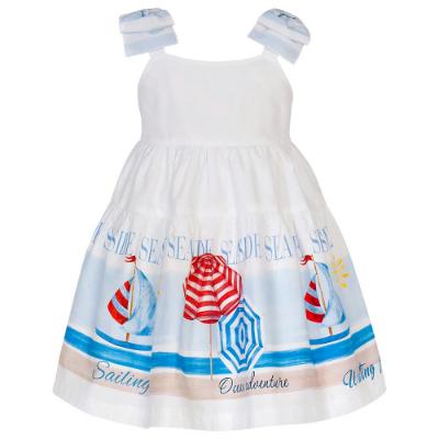 Picture of Balloon Chic Girls Summer Ocean Adventure Dress - White Blue Red
