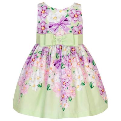 Picture of Balloon Chic Girls Summer Floral Dress - Pale Green Lilac