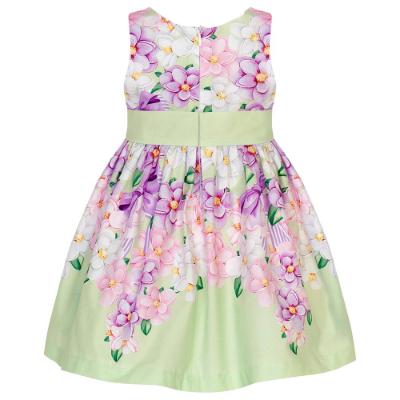 Picture of Balloon Chic Girls Summer Floral Dress - Pale Green Lilac