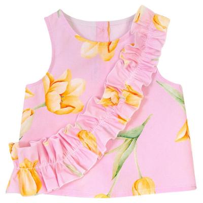 Picture of Balloon Chic Girls Summer Tulip Ruffle Top & Shorts Set X 2 - White Pink Lemon