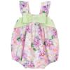 Picture of Balloon Chic Girls Summer Floral Romper - Pale Green Lilac