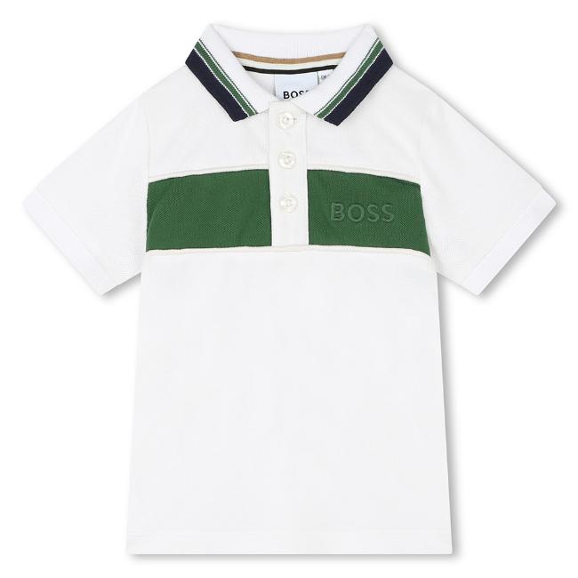 Picture of BOSS Toddler Boys Polo Shirt - White Green