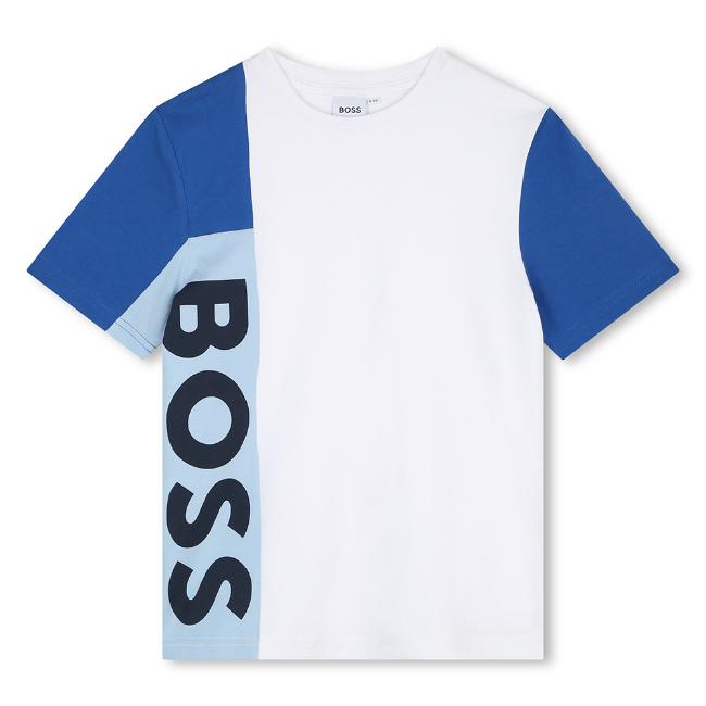 Picture of BOSS Boys Colourblock T-shirt - White