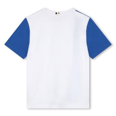 Picture of BOSS Boys Colourblock T-shirt - White