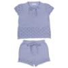 Picture of Rahigo Girls Summer Raised Knit Shorts & Jumper Set X 2 - Sky Blue