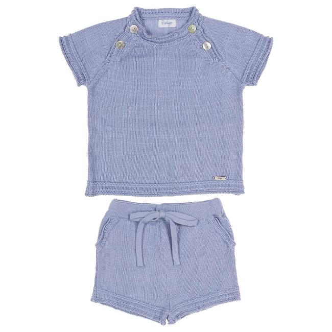 Picture of Rahigo Boys Summer Knit Shorts & Jumper Set X 2 - Sky Blue