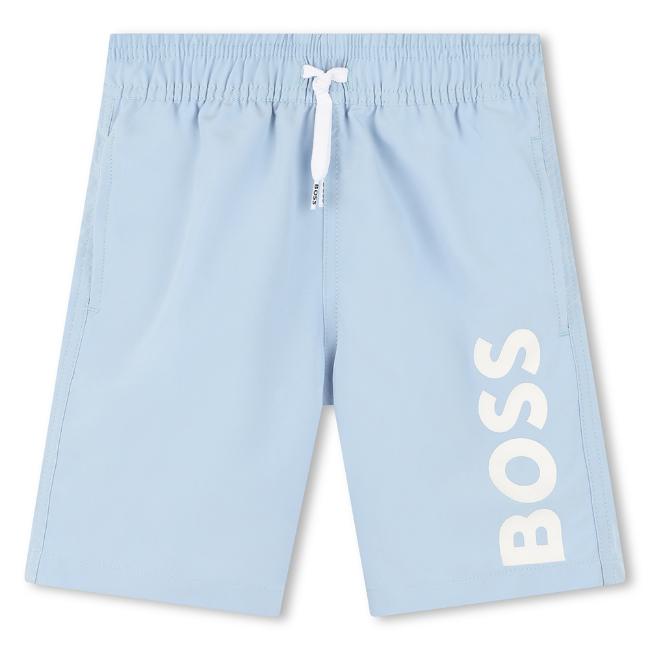 Picture of BOSS Boys Classic Logo Swim Shorts - Pale Blue