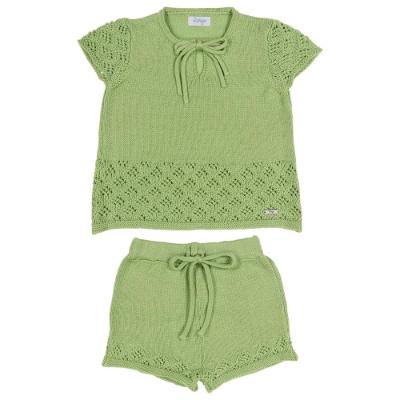 Picture of Rahigo Girls Summer Raised Knit Shorts & Jumper Set X 2 - Summer Green