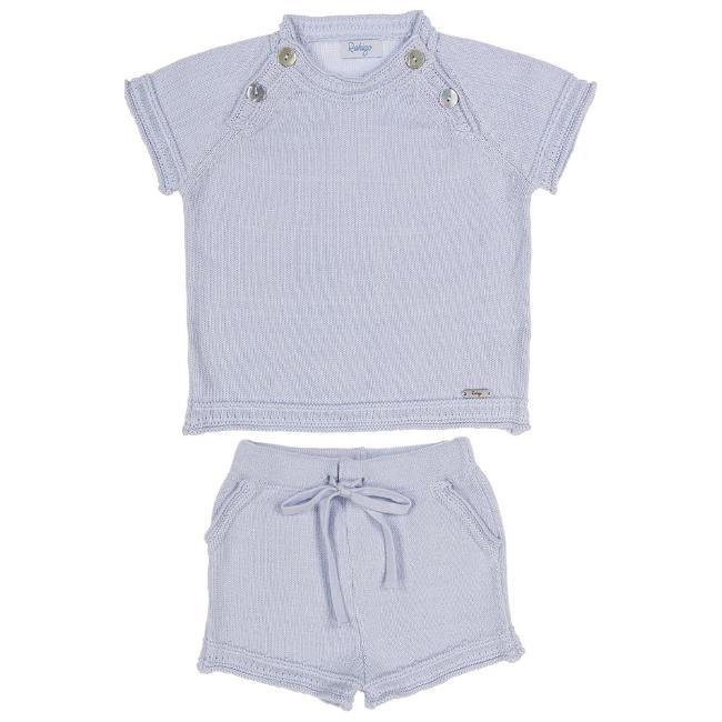 Picture of Rahigo Boys Summer Knit Shorts & Jumper Set X 2 - Baby Blue