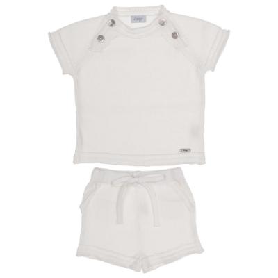 Picture of Rahigo Boys Summer Knit Shorts & Jumper Set X 2 - White