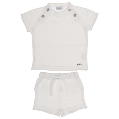 Picture of Rahigo Boys Summer Knit Shorts & Jumper Set X 2 - White