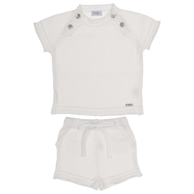 Picture of Rahigo Boys Summer Knit Shorts & Jumper Set X 2 - White