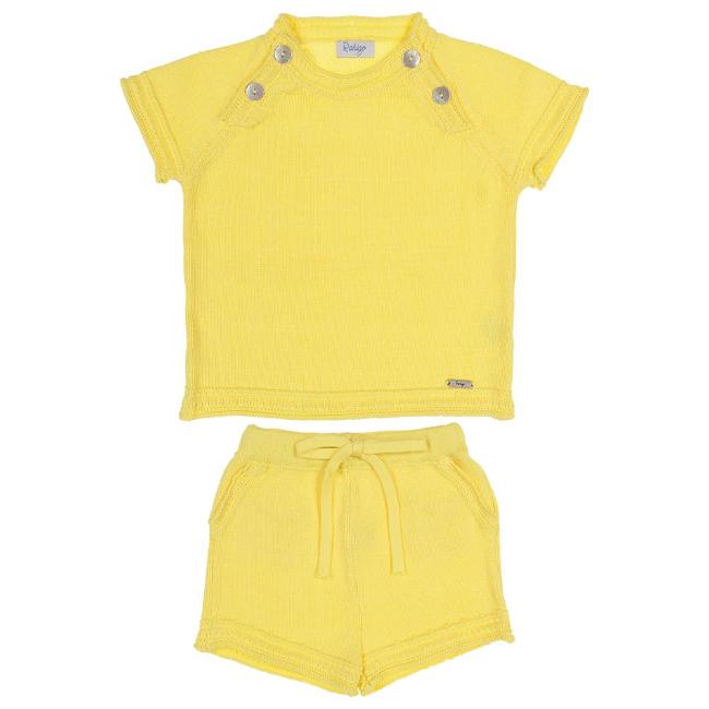 Picture of Rahigo Boys Summer Knit Shorts & Jumper Set X 2 - Lemon