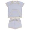 Picture of Rahigo Boys Summer Knit Shorts & Jumper Set X 2 - Baby Blue Cream  