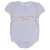 Picture of Rahigo Boys Summer Raised Knit Short Sleeve Romper - Baby Blue Cream