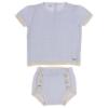 Picture of Rahigo Boys Summer Raised Knit Jampants & Jumper Set X 2 - Baby Blue Cream