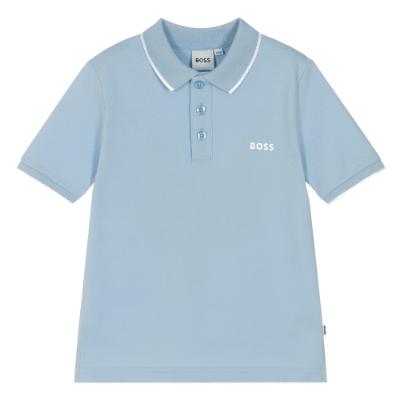 Picture of BOSS Boys Classic Logo Polo Shirt - Pale Blue