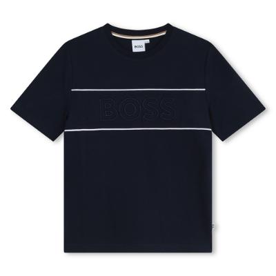 Picture of BOSS Boys Embossed T-shirt - Navy Blue