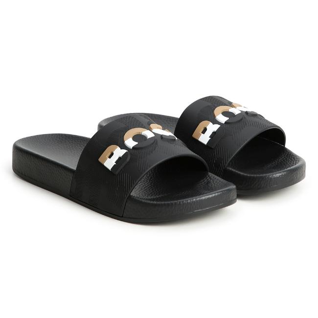 Picture of BOSS Boys Classic Logo Sliders - Black