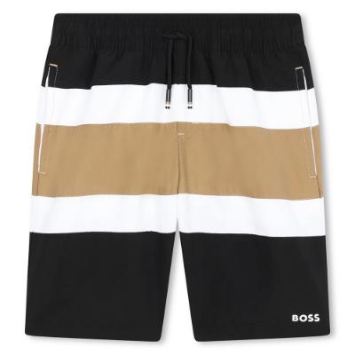 Picture of BOSS Boys Colourblock Swim Shorts - Black Beige