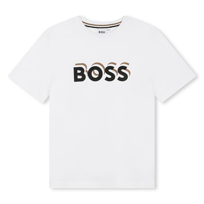 Picture of BOSS Boys Tri Logo T-shirt  - White